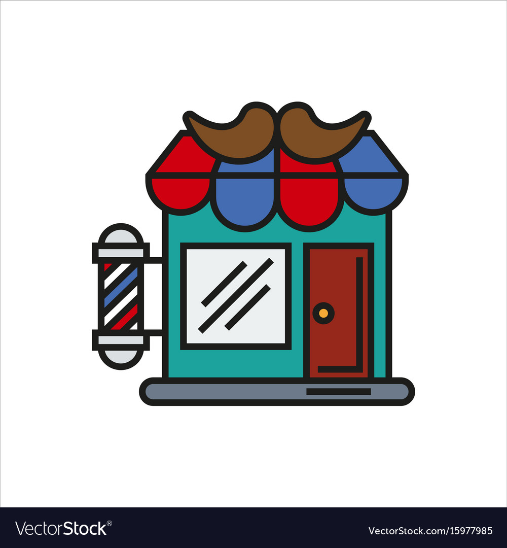 Hair Salon Store Line Icon Royalty Free Vector Image
