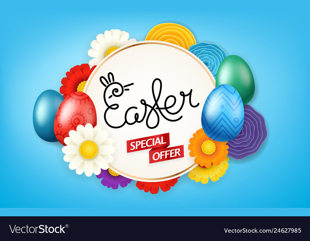 Happy easter banner special offer Royalty Free Vector Image