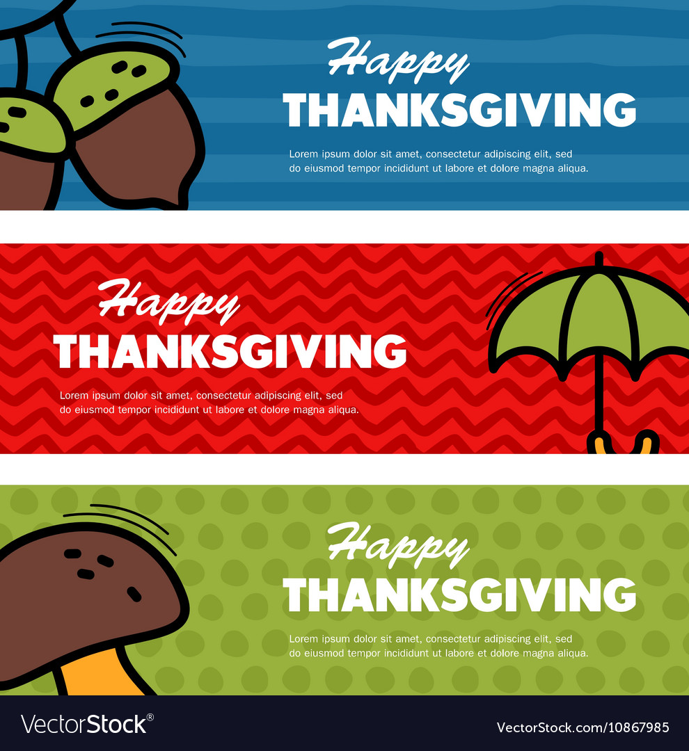 Happy thanksgiving day three banners