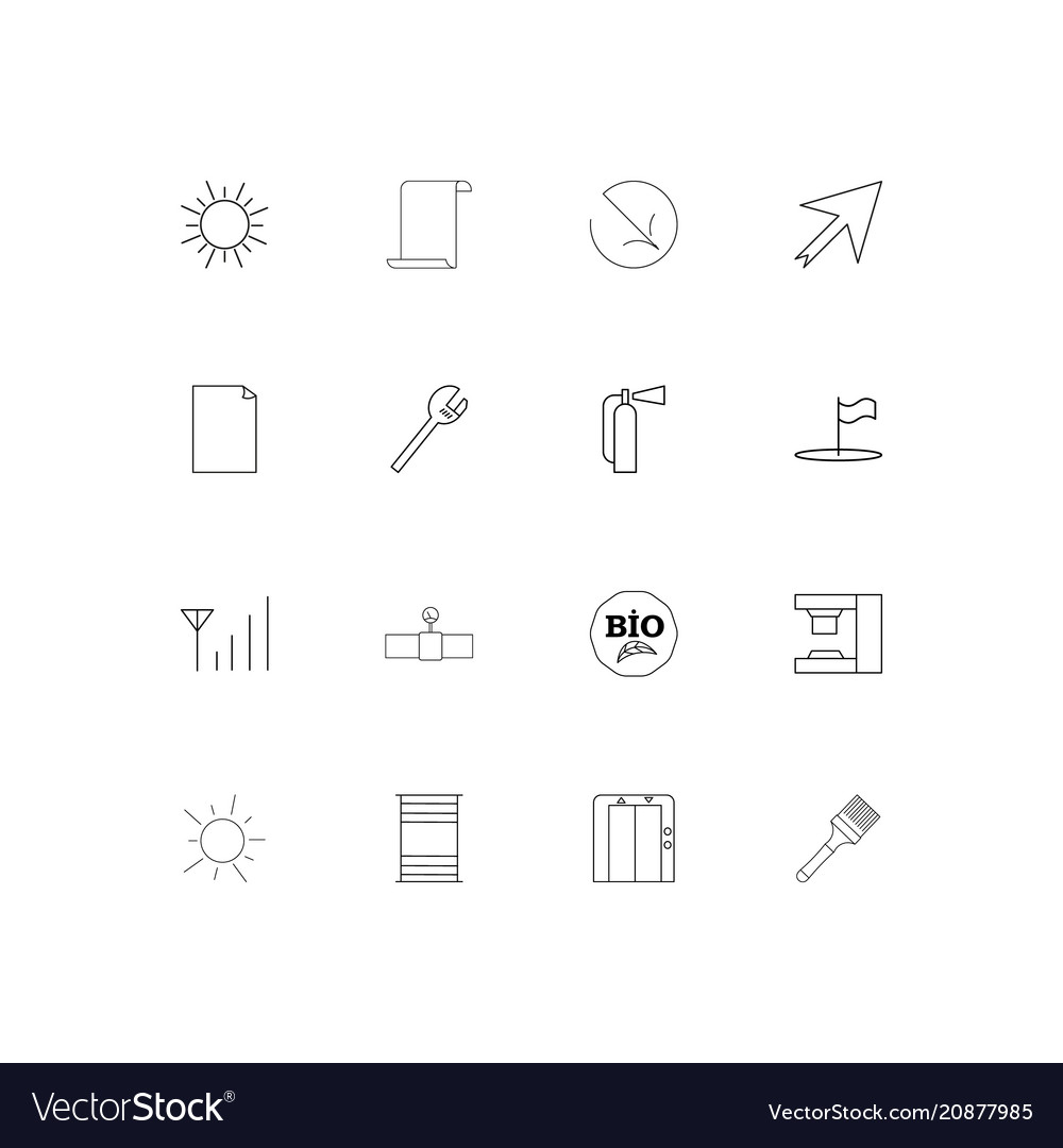 Industry linear thin icons set outlined simple
