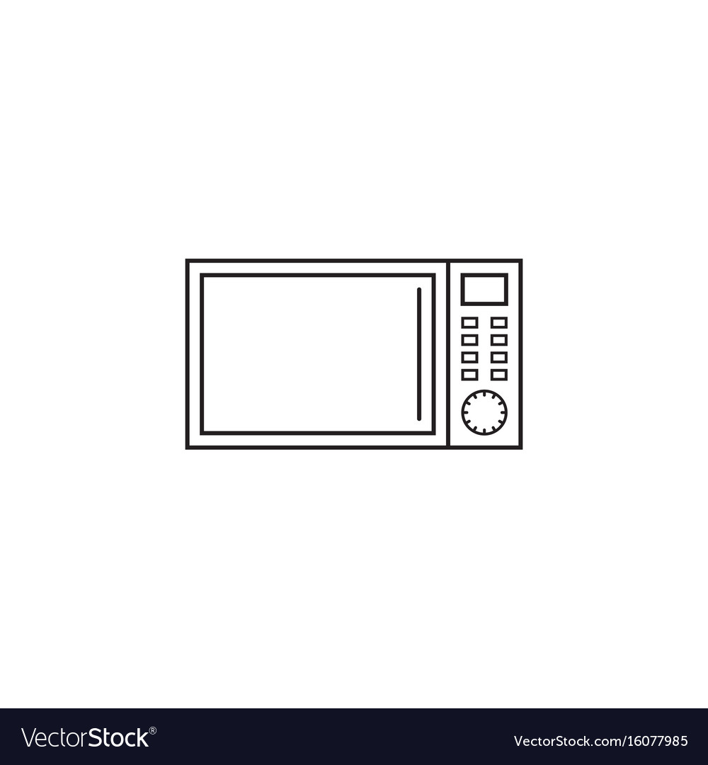 Microwave oven line icon outline Royalty Free Vector Image