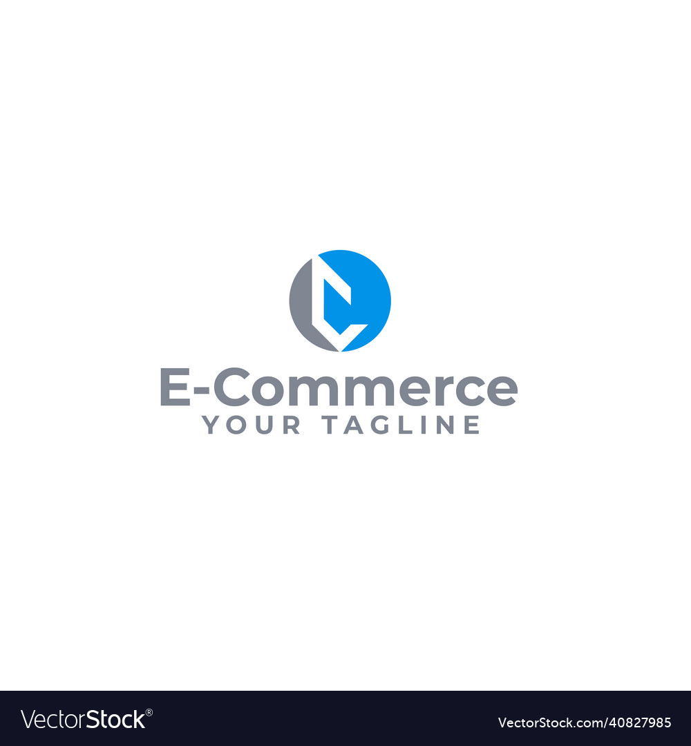 Modern flat simple design e commerce logo design Vector Image