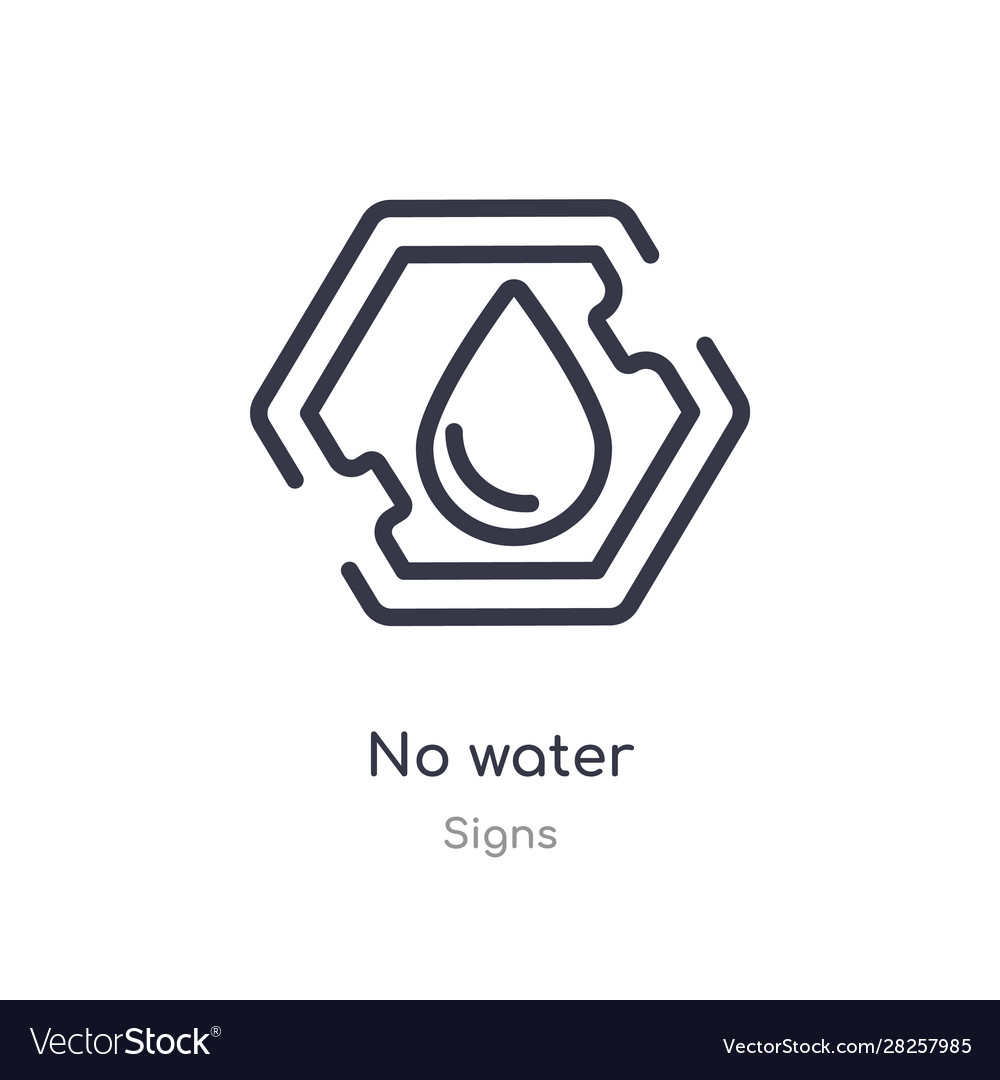 No water outline icon isolated line from signs