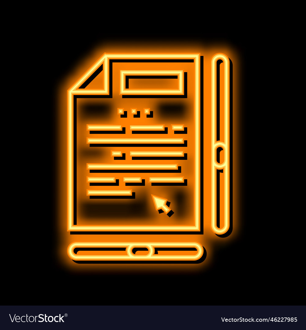 Page navigation scroll neon glow icon vector image Page navigation scroll neon glow icon