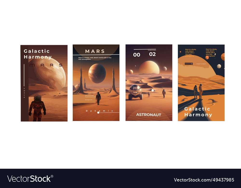 Poster astronaut space objects Vector Image Poster astronaut space objects