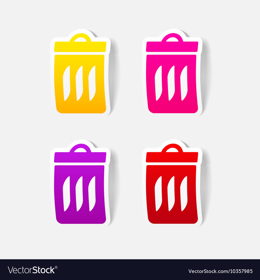 Realistic design element trash can