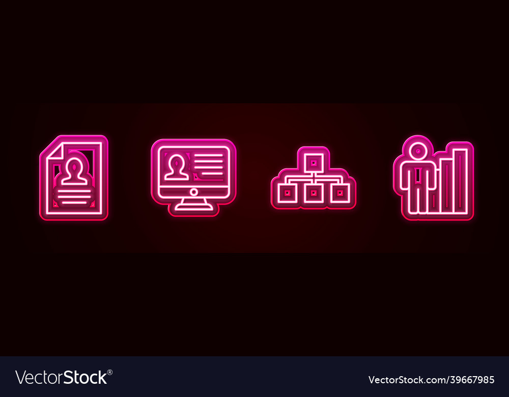 Set line resume monitor with hierarchy Vector Image Set line resume monitor with hierarchy
