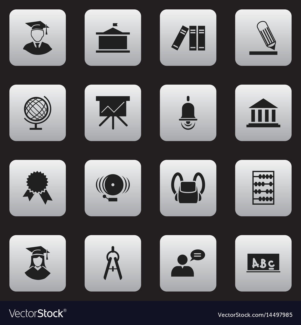 Set of 16 editable science icons includes symbols