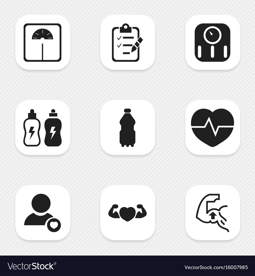 Set of 9 editable exercise icons includes symbols