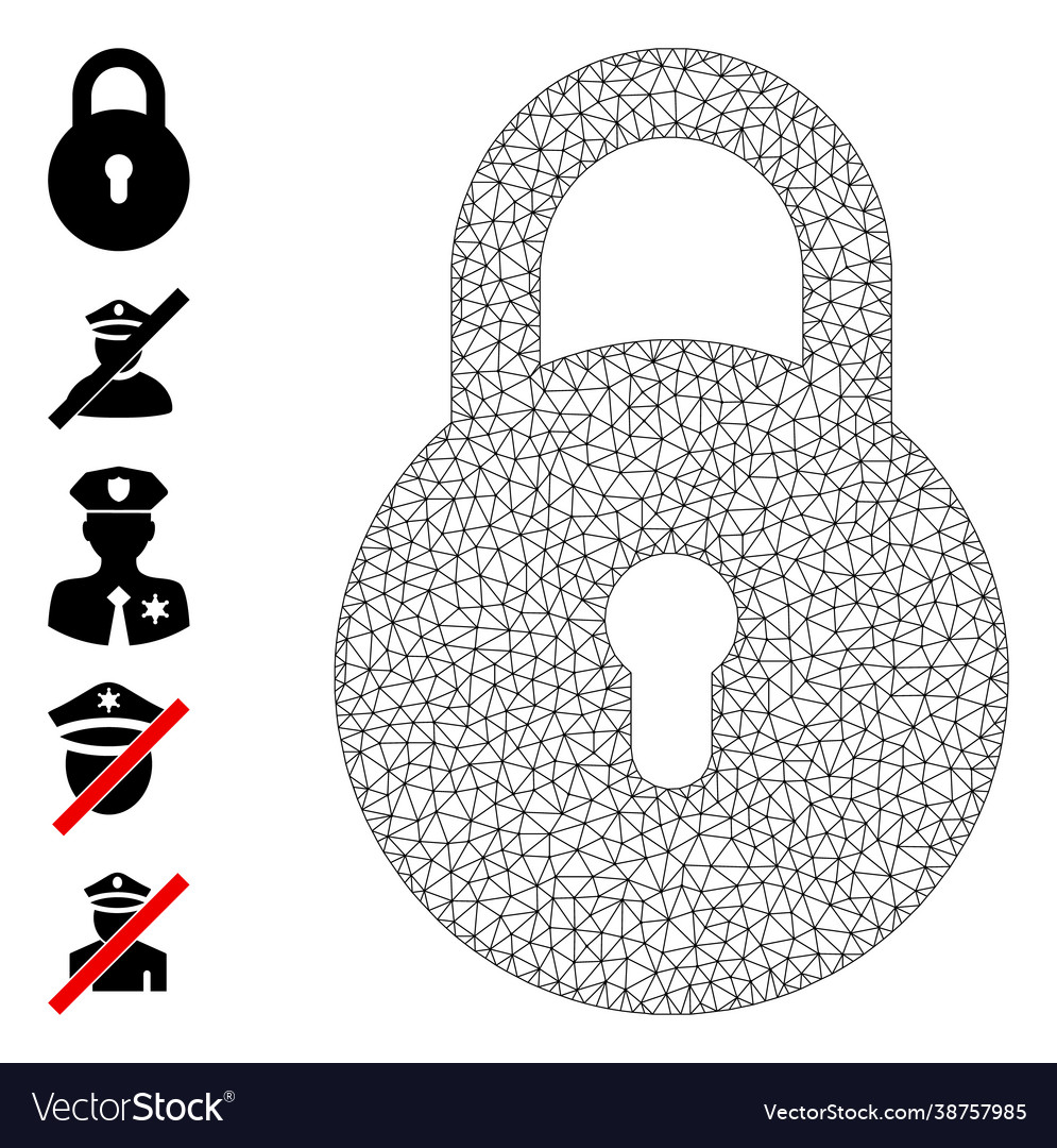 Web mesh locker icon with simple glyphs