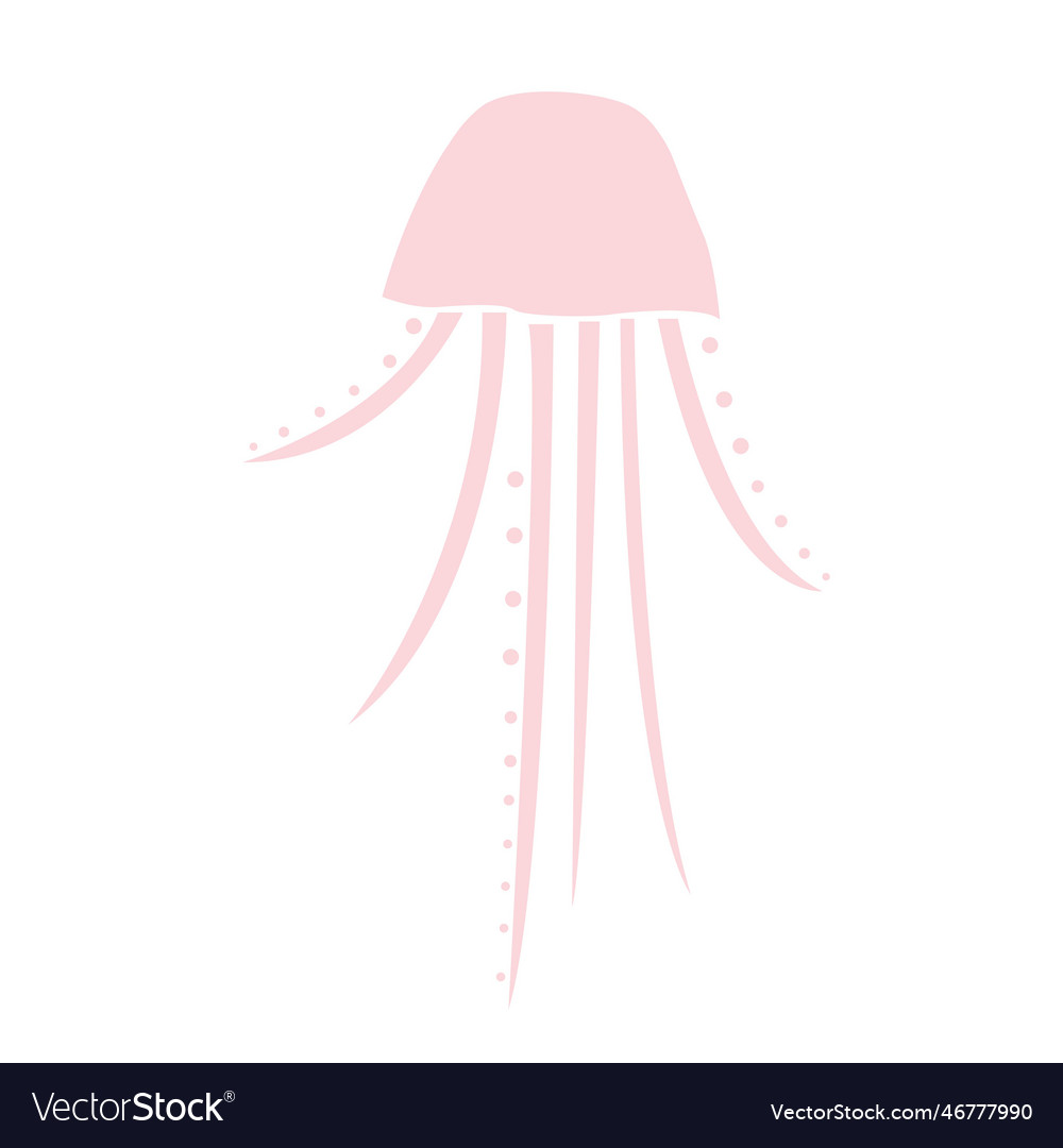 Abstract pink jellyfish cartoon