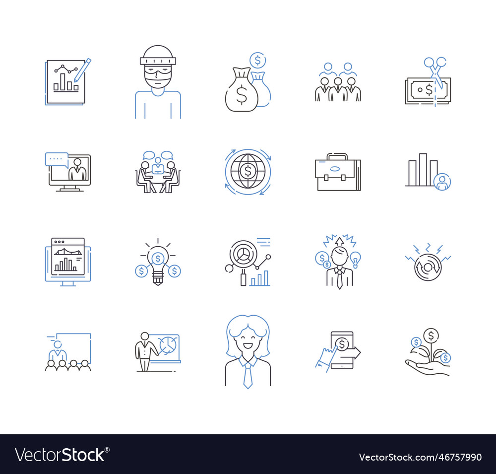 Business Audit Umriss Icons Sammlung