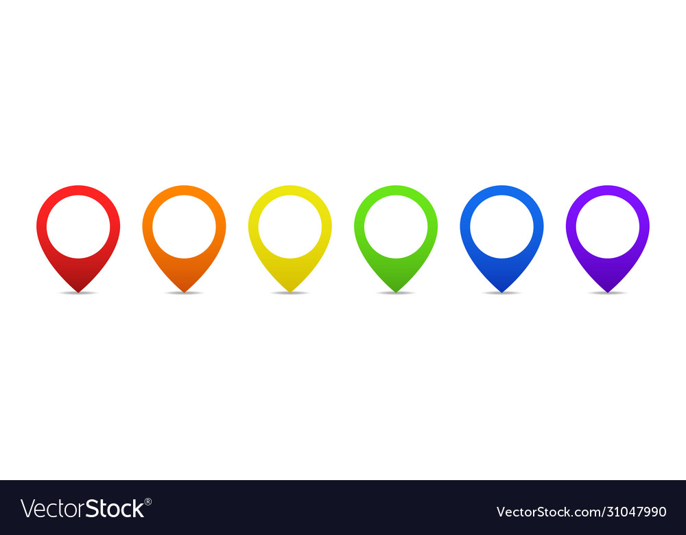 Colored pointer isolated element location pin map