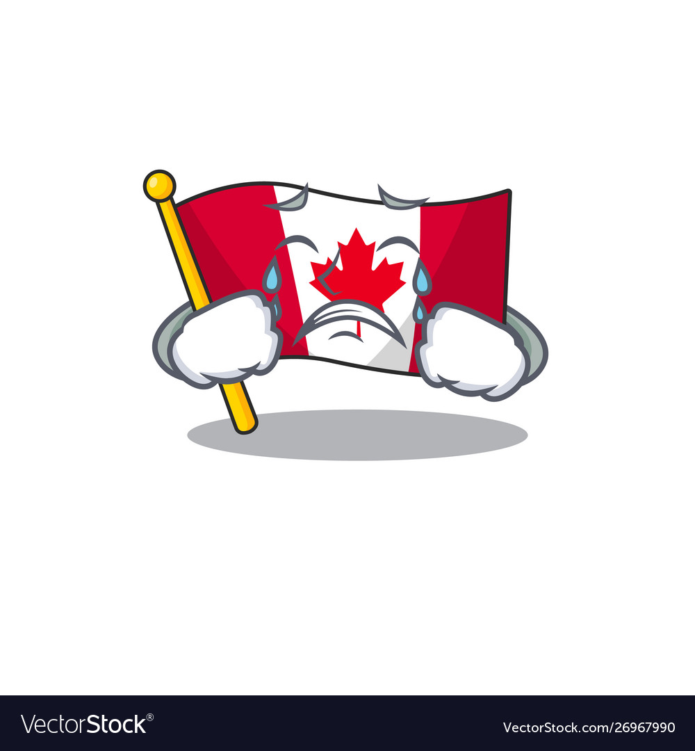 Crying Canadian Flag Cartoon