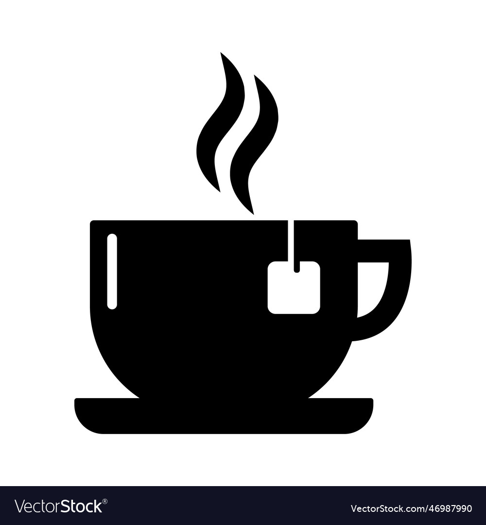 Cup of tea icon tea bag brewing cooking Royalty Free Vector