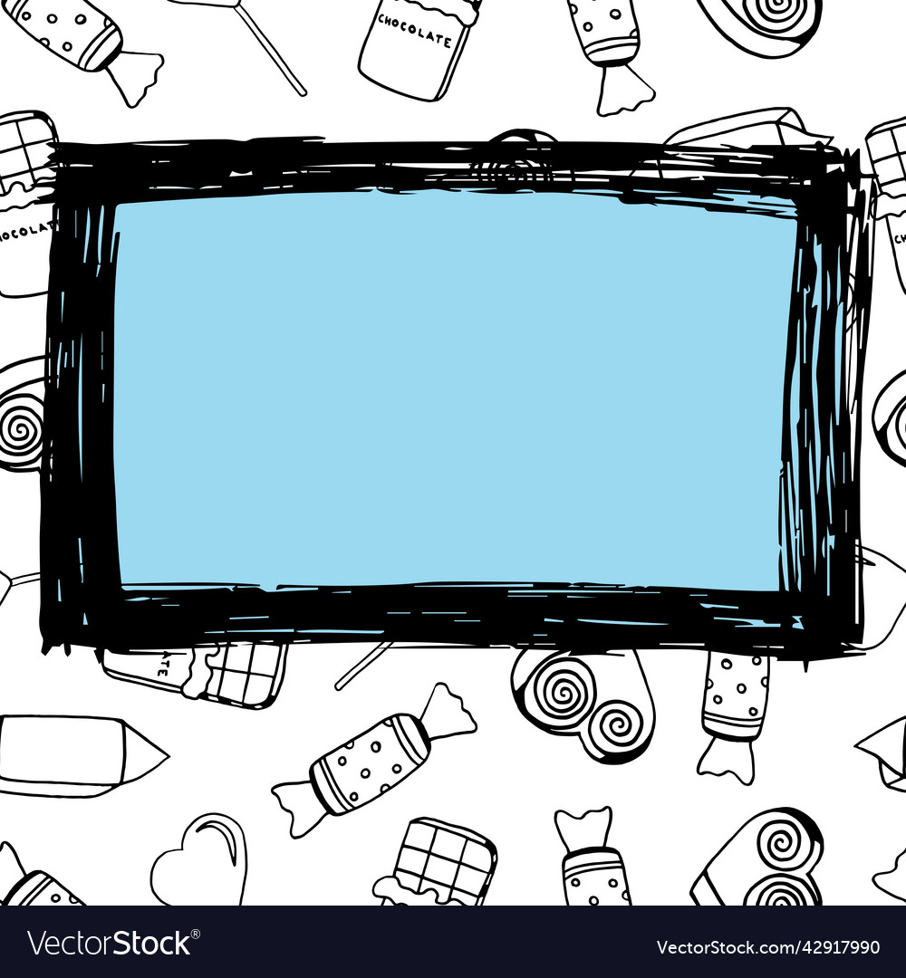 Decorative frame with candy and space for text