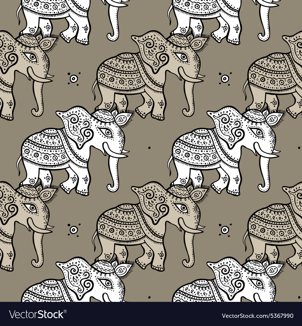 Elephants seamless pattern