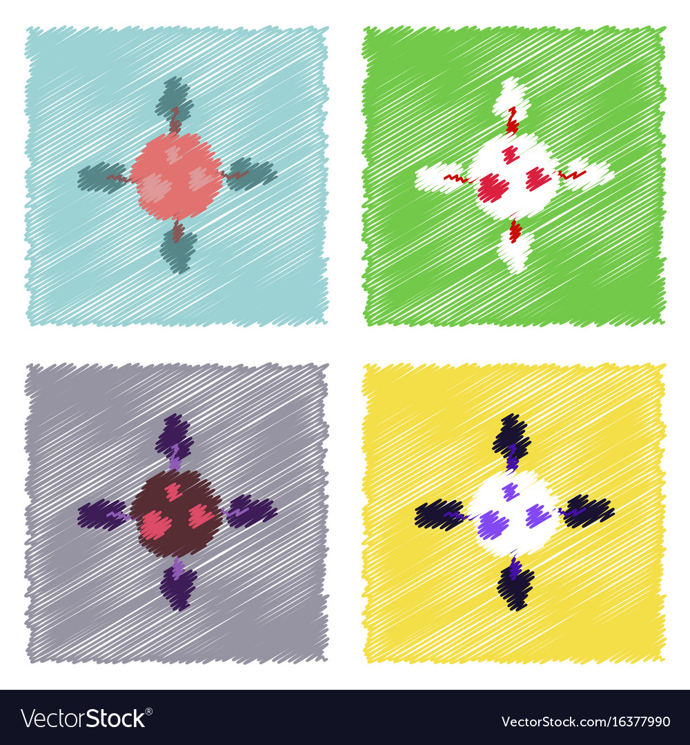 Flat icon design collection planet and trees