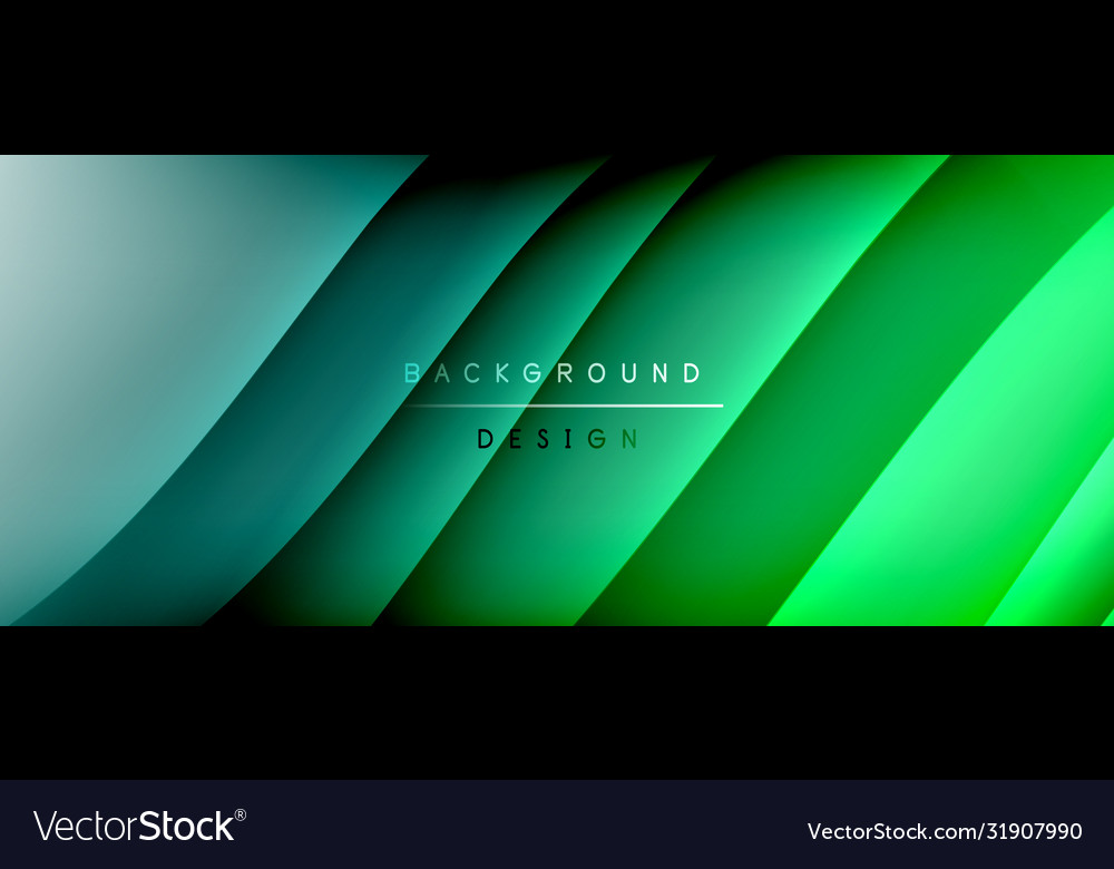Fluid gradient waves with shadow lines and glowing