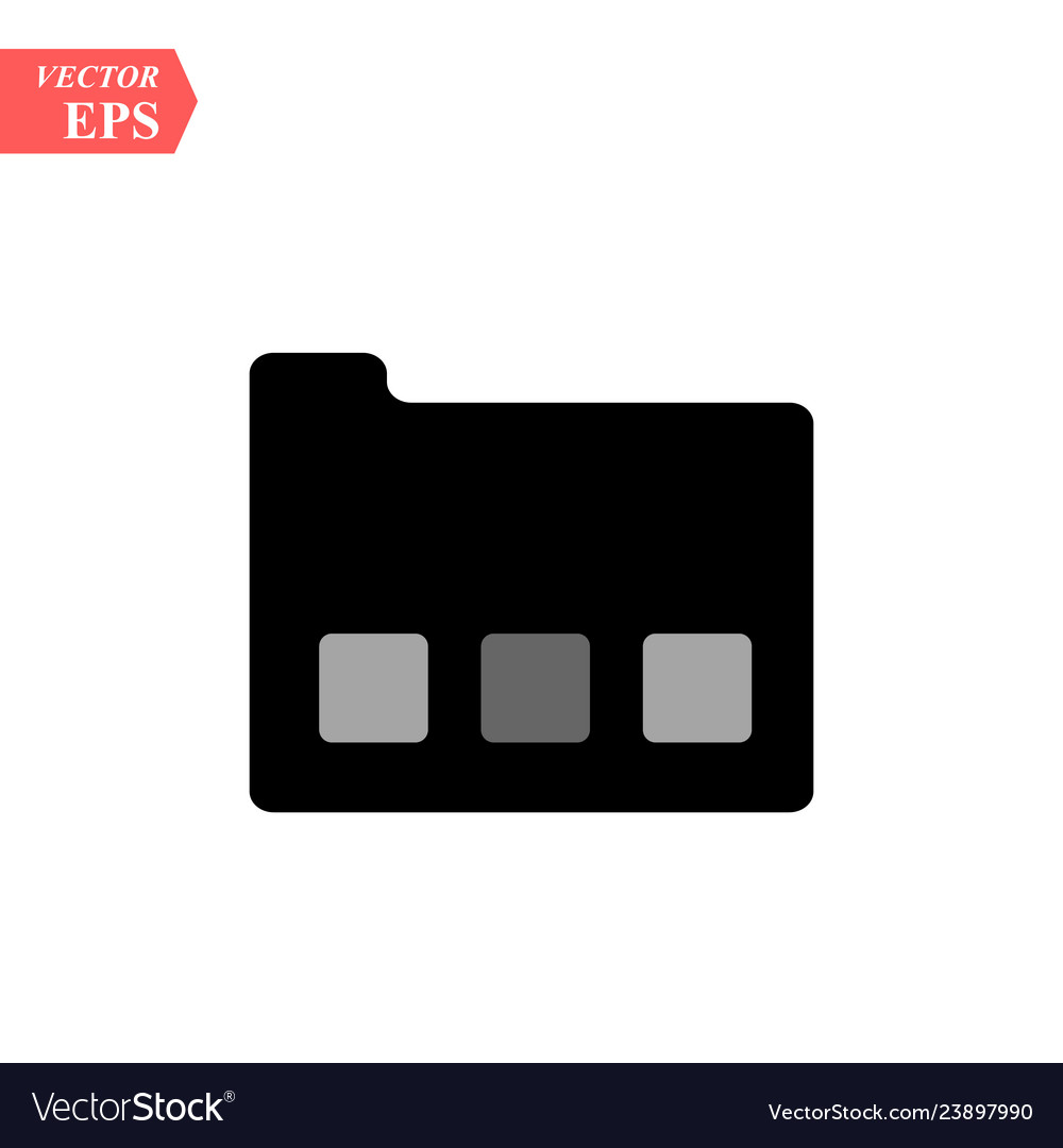 Folder icon in trendy flat style isolated on grey