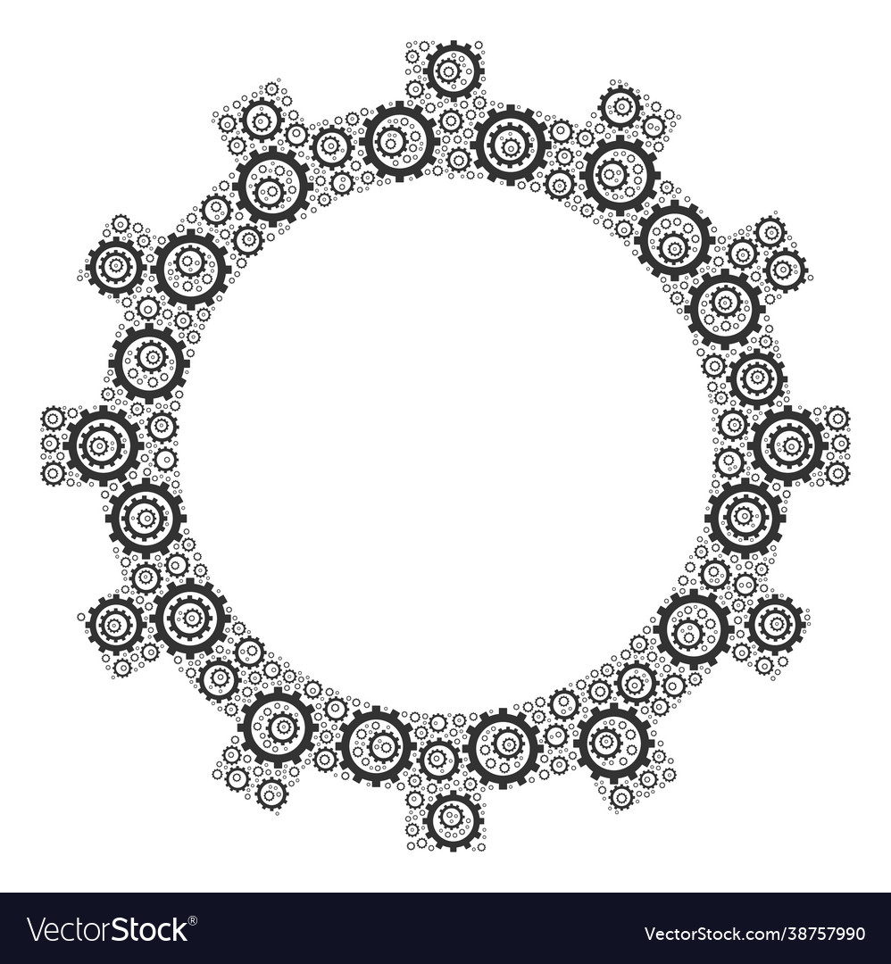 Gear recursion composition itself icons Vector Image Gear recursion composition itself icons