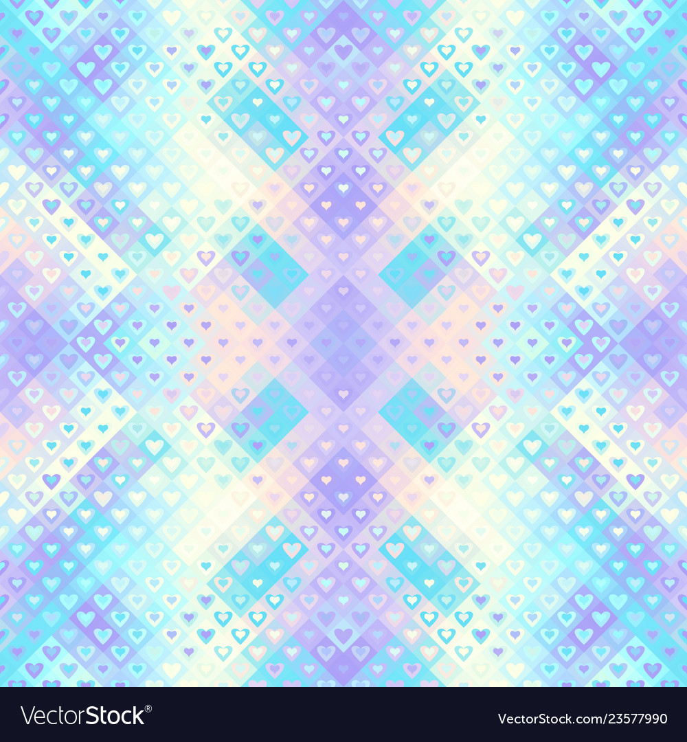 Geometric abstract low poly pattern with hearts