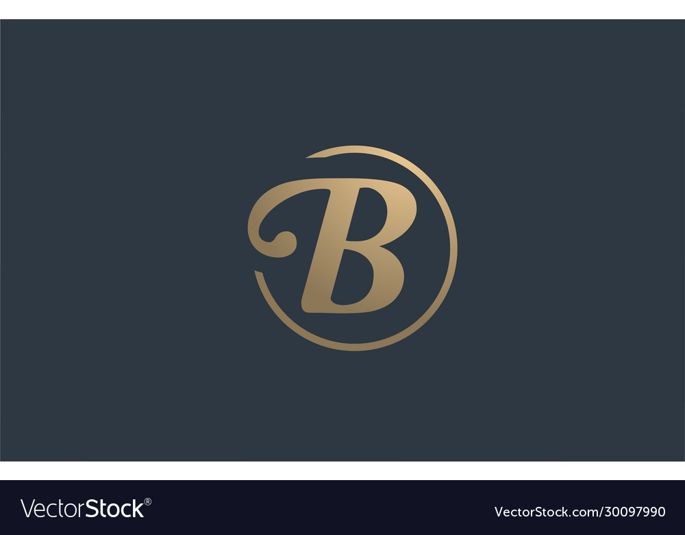 Gold golden yellow alphabet letter b logo icon Vector Image