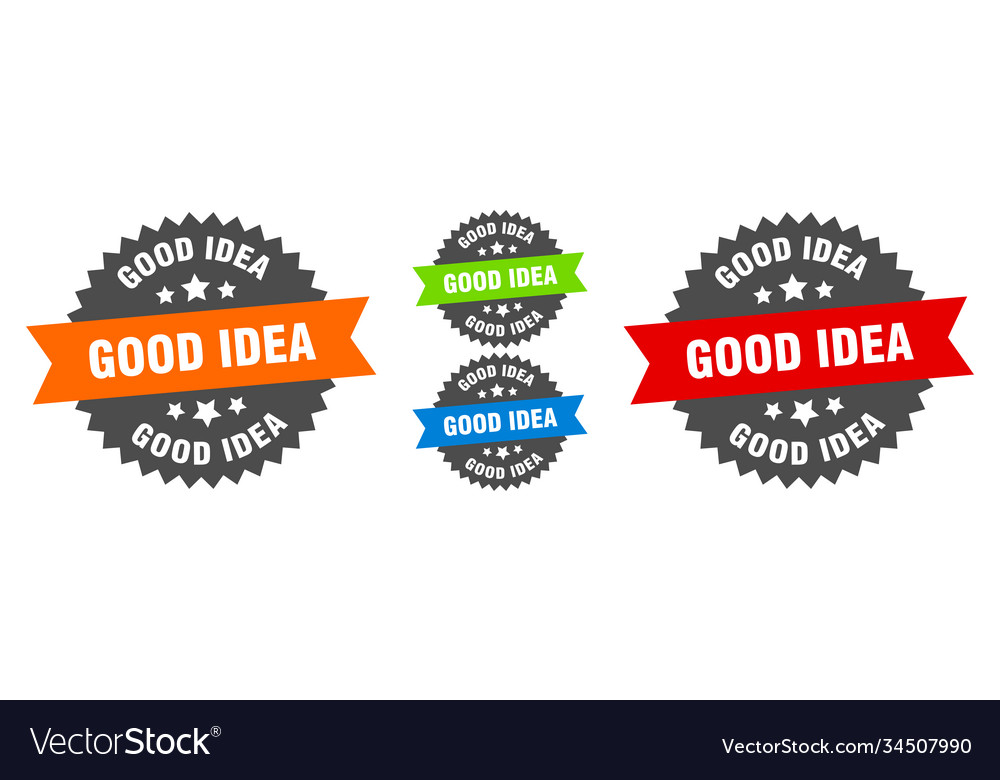 Good idea sign round ribbon label set seal