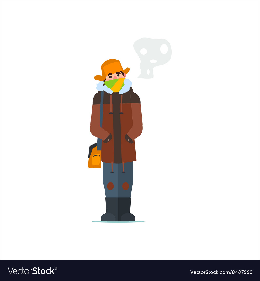 Man in cap with flaps