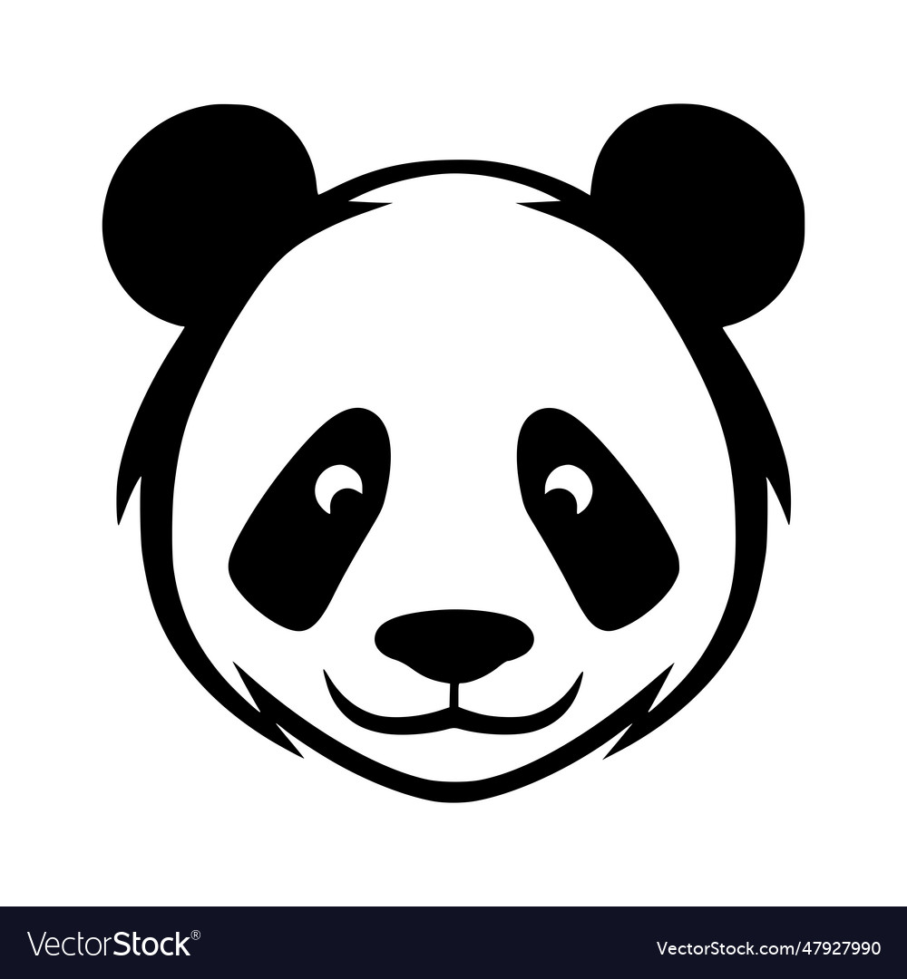 Panda head logo Royalty Free Vector Image - VectorStock