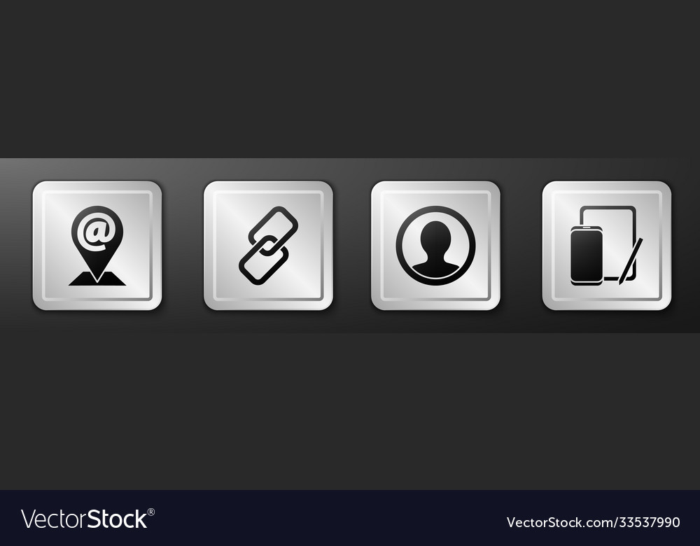 Set location and mail e-mail chain link vector image Set location and mail e-mail chain link