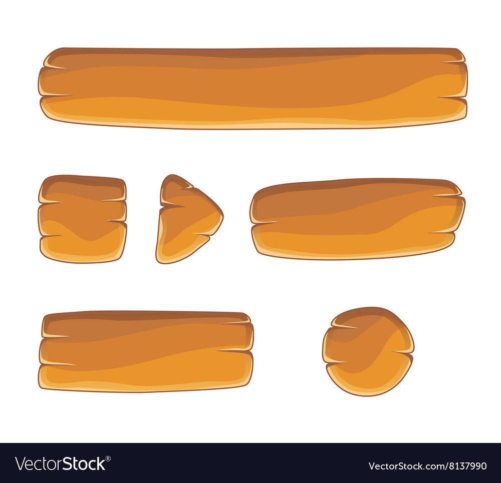 Set of cartoon buttons with different shapes
