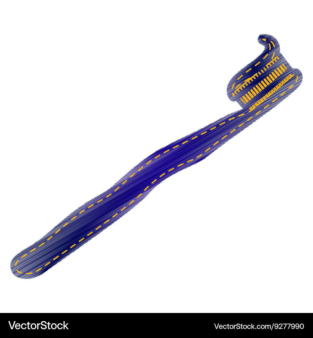 Toothbrush with applied toothpaste portion Vector Image