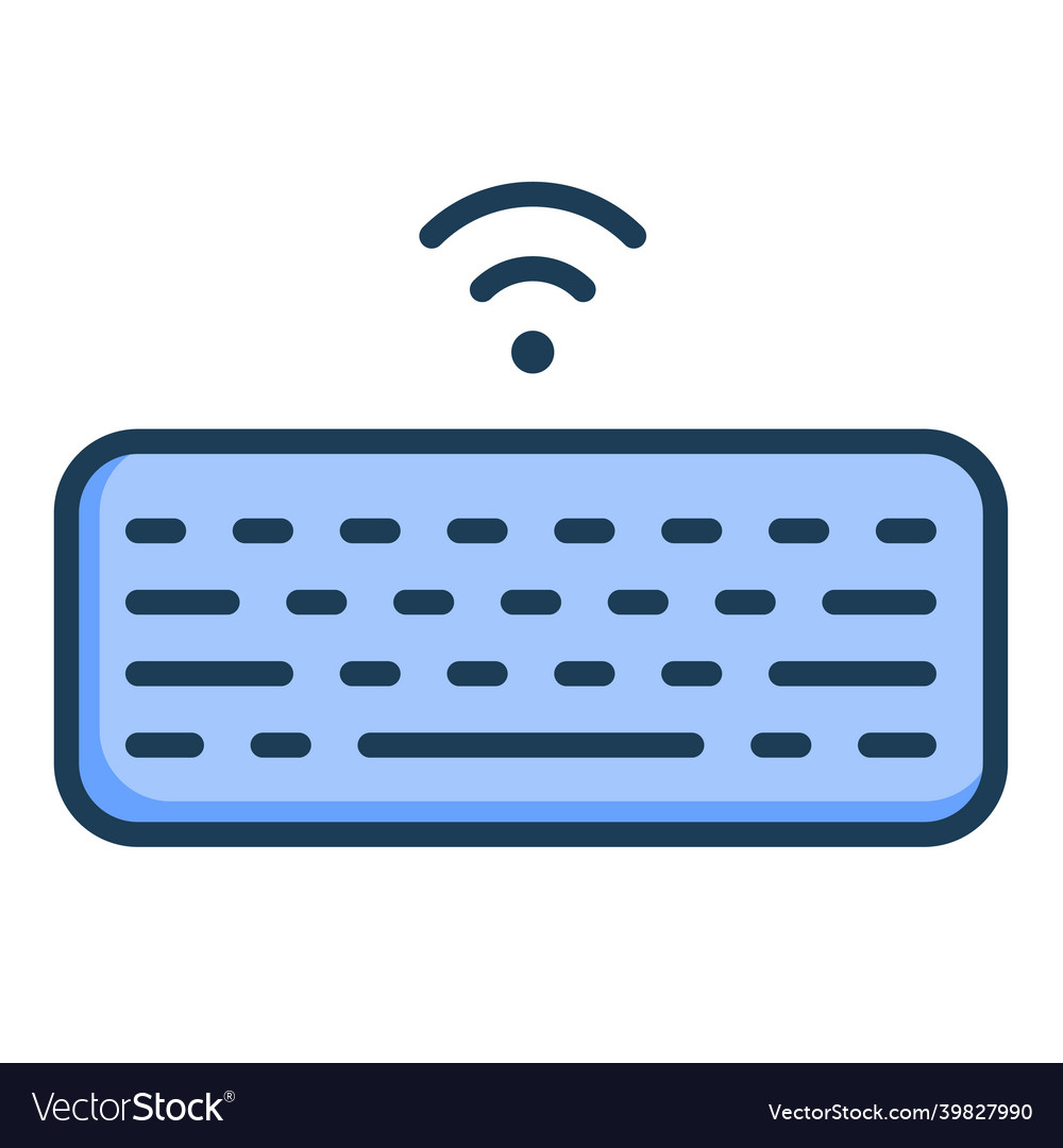 Wireless keyboard hardware single isolated icon Vector Image Wireless keyboard hardware single isolated icon