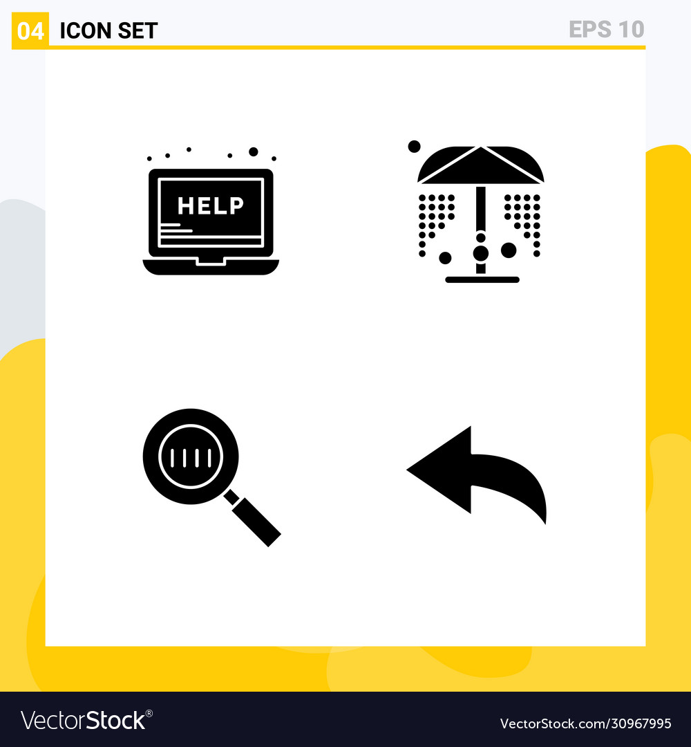 4 universal solid glyphs set for web and mobile