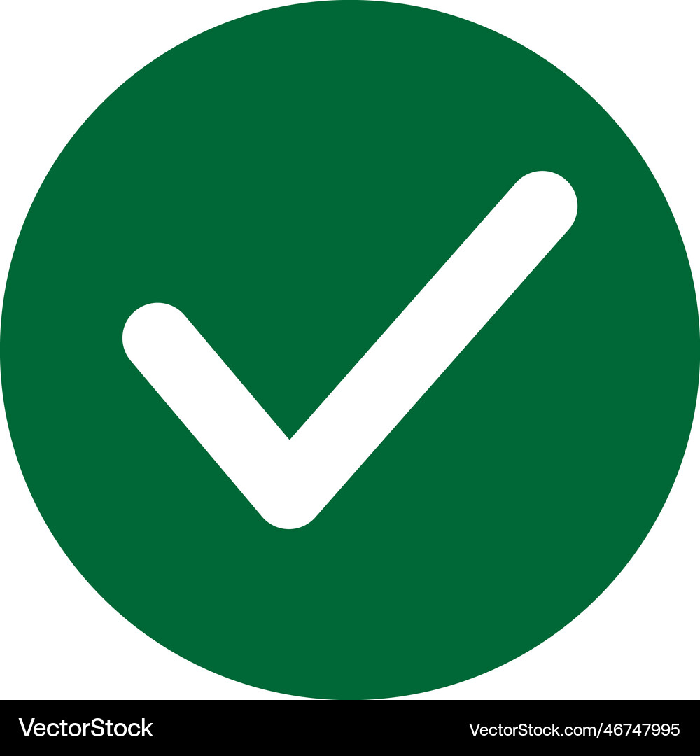 Check mark icon Royalty Free Vector Image - VectorStock