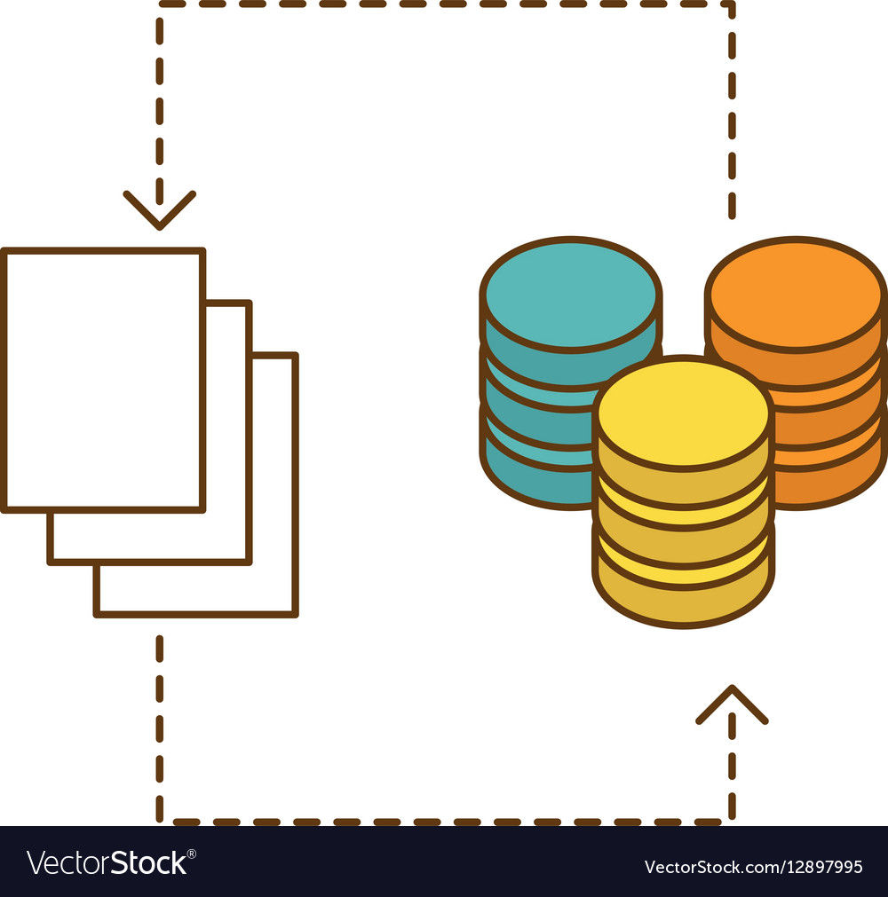 Distributed database icon image design