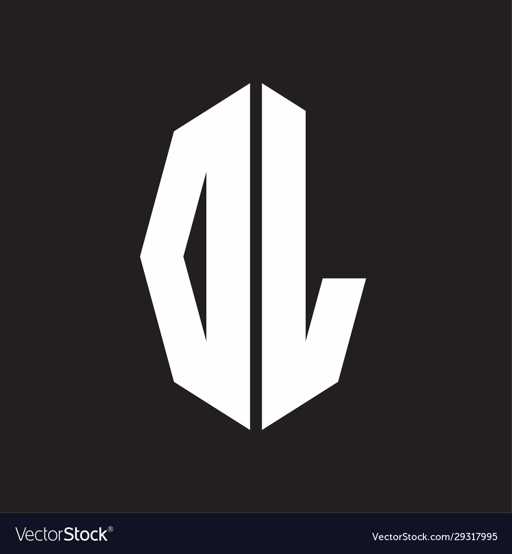 Dl logo monogram with octagonal ribbon style