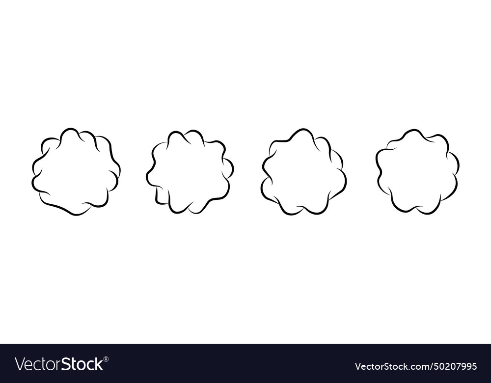 Frame of cartoon clouds abstract shapes with copy