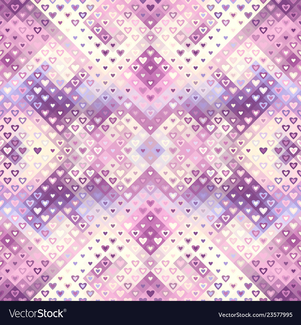 Geometric abstract low poly pattern with hearts