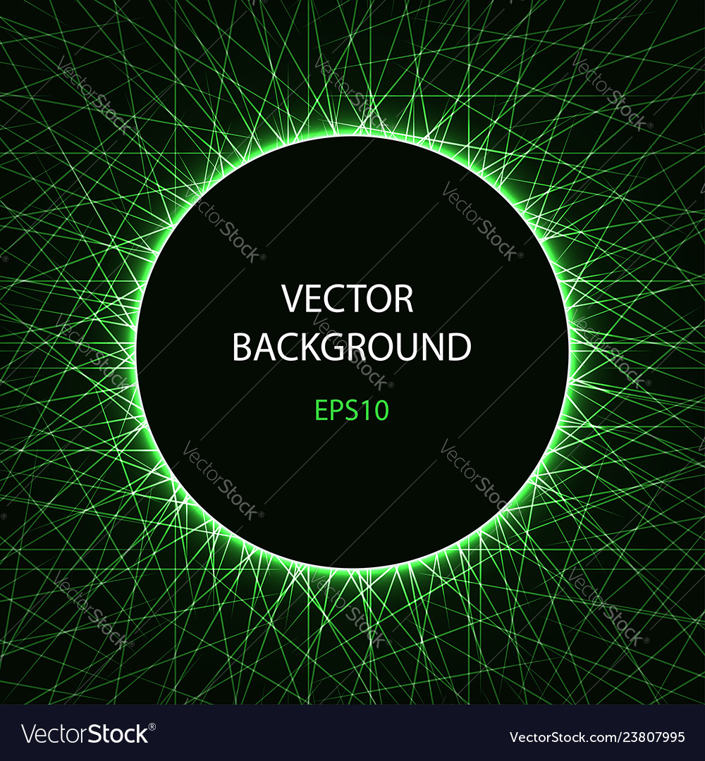 Green sparkling background with circle frame