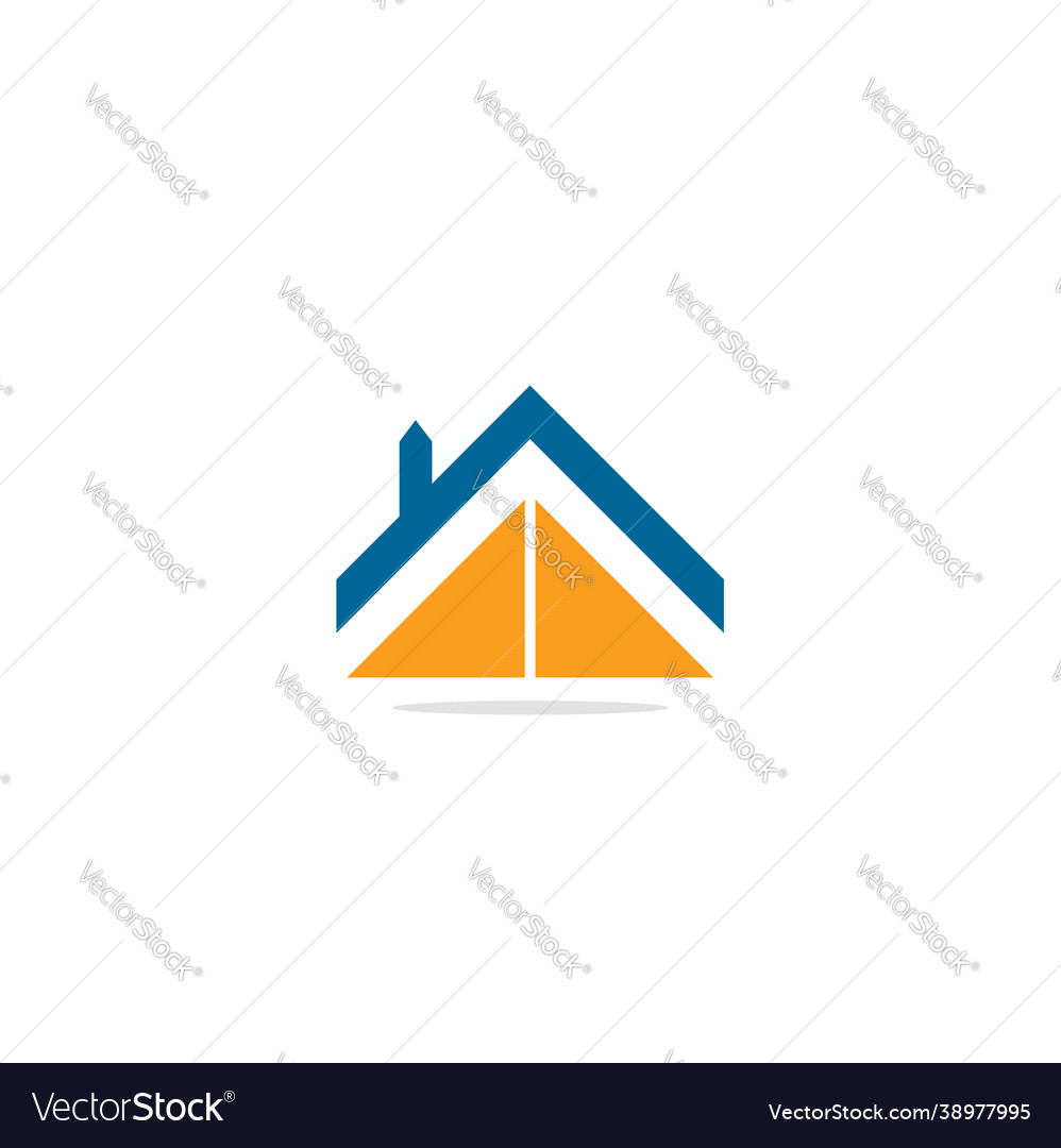 Home roof realty company logo Royalty Free Vector Image