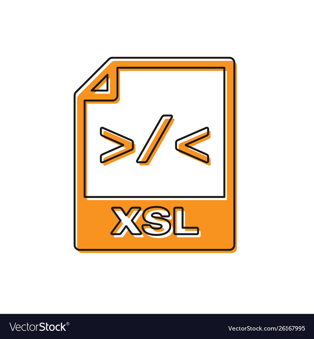 Orange xsl file document icon download button vector image Orange xsl file document icon download button