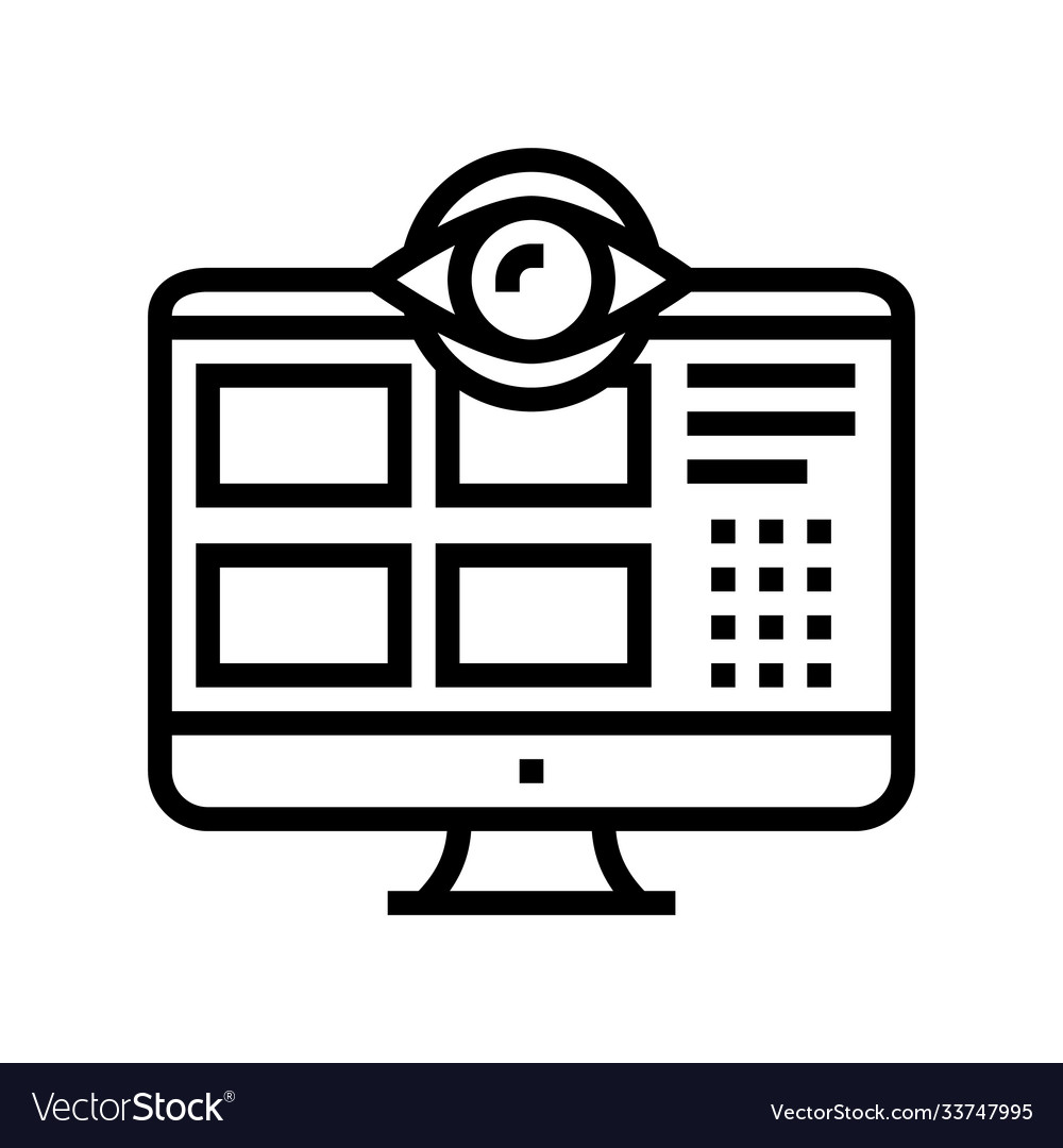 Security computer application line icon