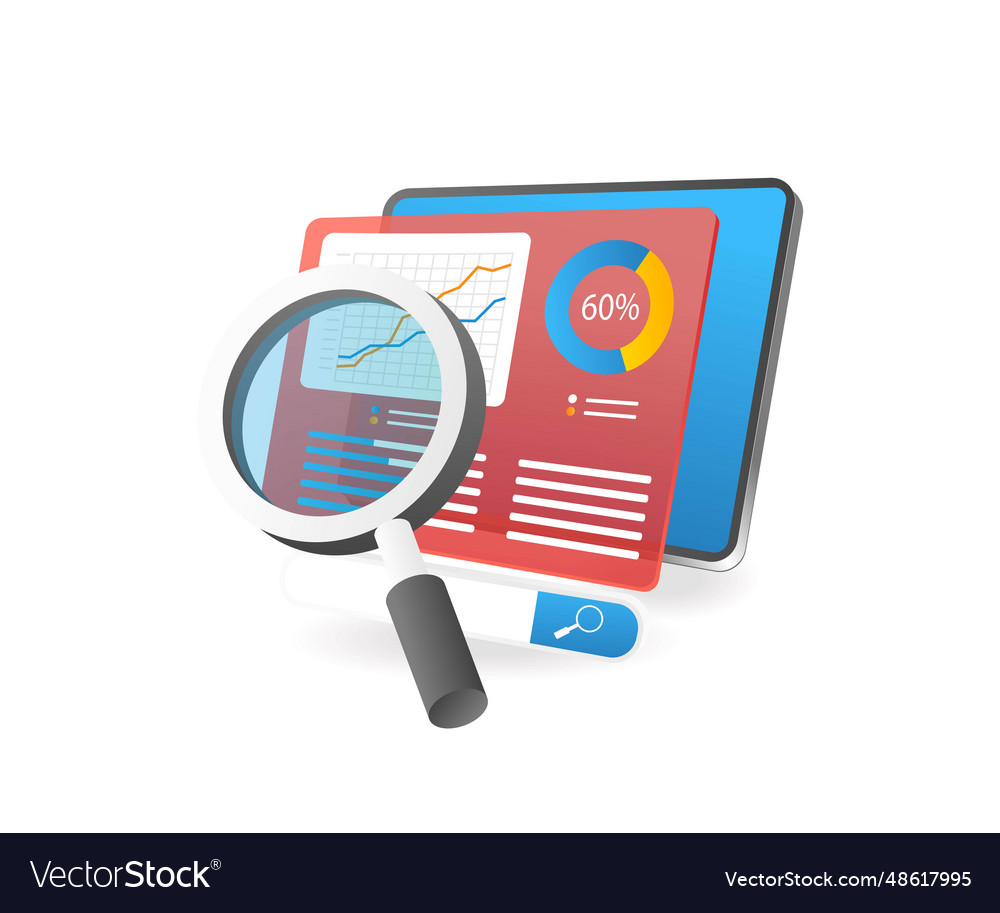 Seo optimization business analysis data vector image Seo optimization business analysis data
