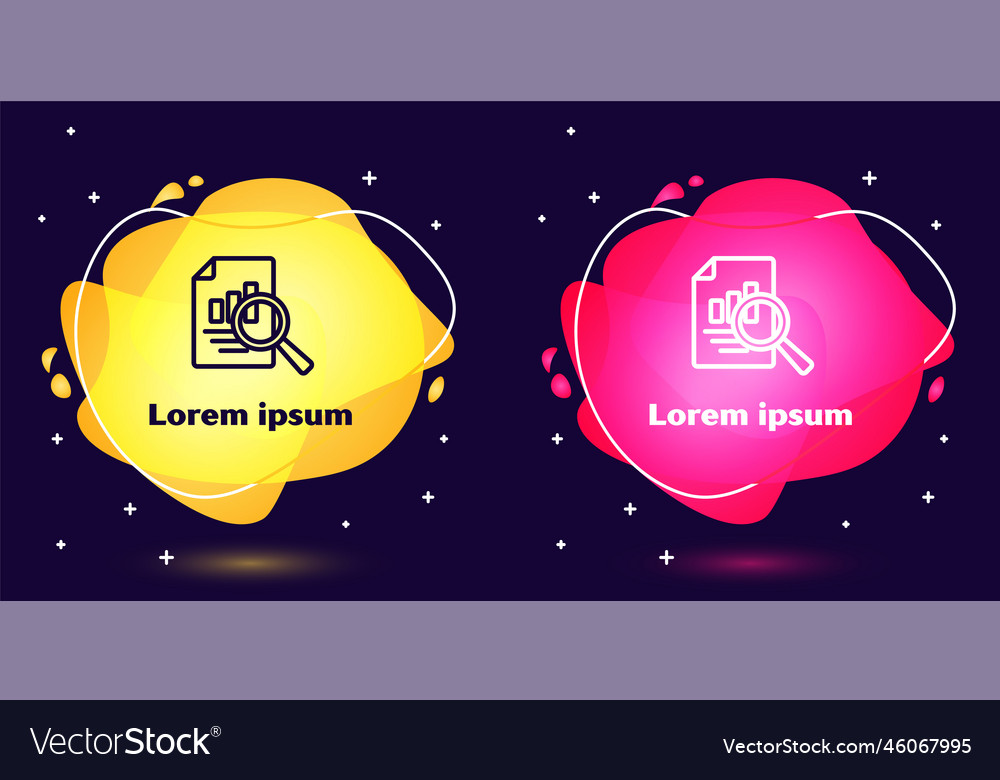 Set line document with graph chart icon isolated vector image Set line document with graph chart icon isolated