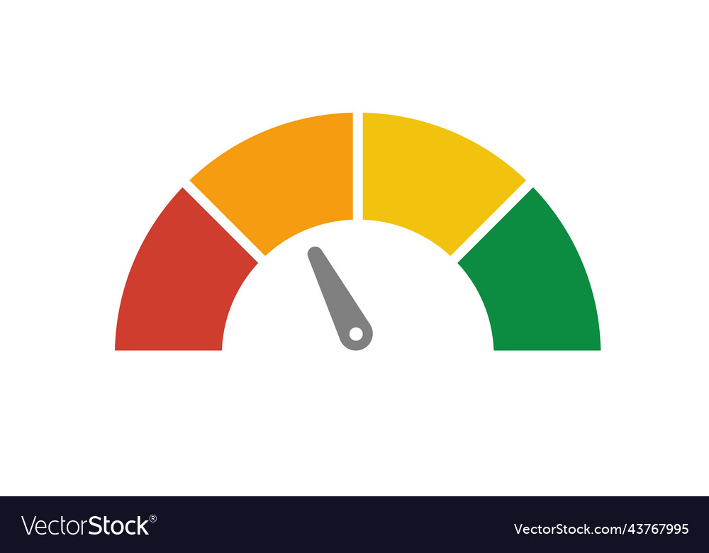 Speedometer meter with arrow for dashboard vector image Speedometer meter with arrow for dashboard