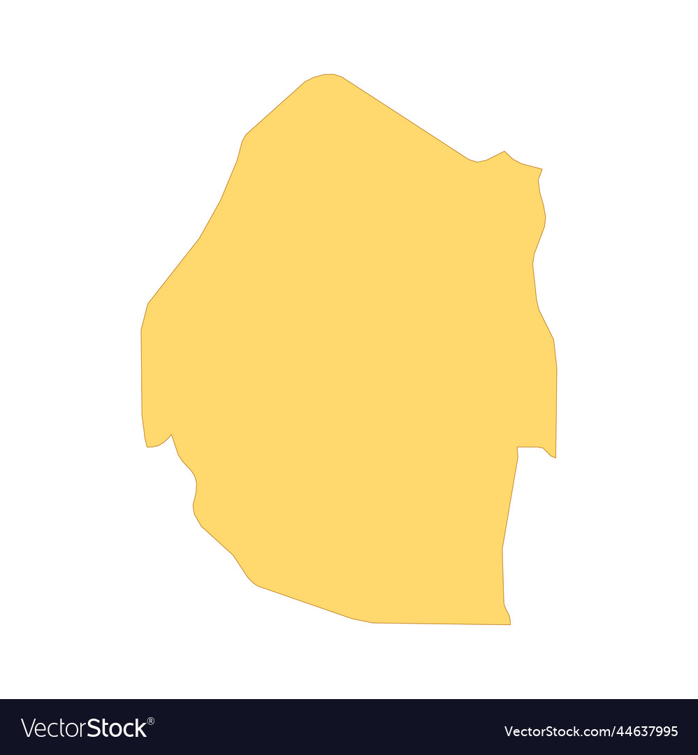 Swaziland map color line element border vector image Swaziland map color line element border