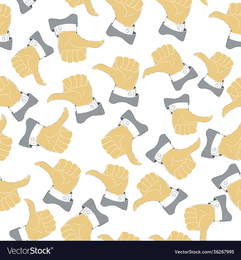 Thumb up seamless pattern background Vector Image Thumb up seamless pattern background