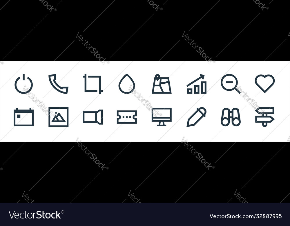 User interface line icons linear set quality vector image User interface line icons linear set quality